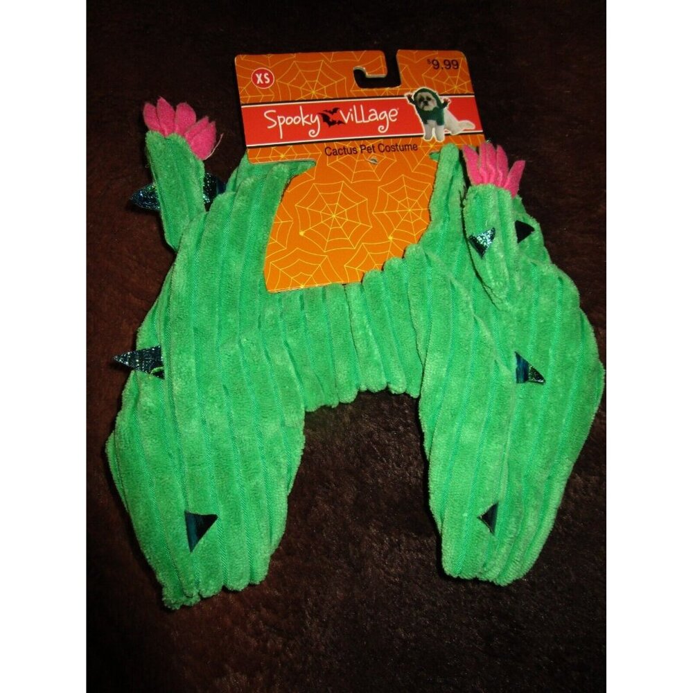 Spooky Village Green Cactus Dog Pet Halloween Costume Size XS Extra Small